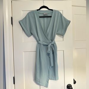 ASOS Light Aqua Wrap Dress with Tie Size 6